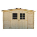 Habrita Abris de jardin en bois Marron Bois massif 9m²