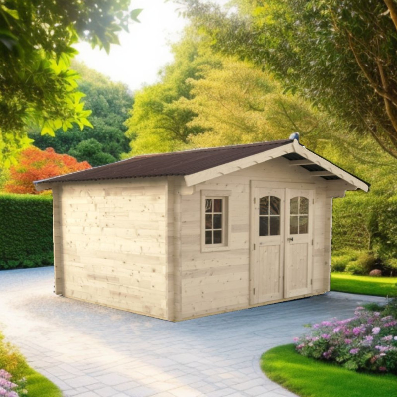 Habrita Abris de jardin en bois Marron Bois massif 9.24m²