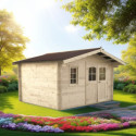 Habrita Abris de jardin en bois Marron Bois massif 9.24m²