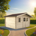 Habrita Abris de jardin en bois Marron Bois massif 9.24m²