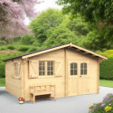 Habrita Abris de jardin en bois Marron Bois massif 18.24m²