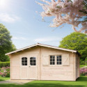 Habrita Abris de jardin en bois Marron Bois massif 18.24m²