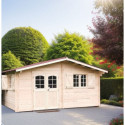 Habrita Abris de jardin en bois Marron Bois massif 18.24m²