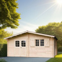 Habrita Abris de jardin en bois Marron Bois massif 18.24m²