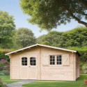 Habrita Abris de jardin en bois Marron Bois massif 18.24m²