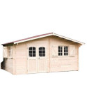 Habrita Abris de jardin en bois Marron Bois massif 18.24m²
