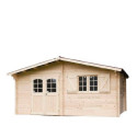 Habrita Abris de jardin en bois Marron Bois massif 18.24m²