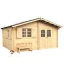 Habrita Abris de jardin en bois Marron Bois massif 18.24m²