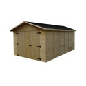 Habrita Garage bois Marron Bois massif 13.4m²