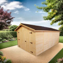 Habrita Garage bois Marron Bois massif 13.4m²