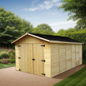 Habrita Garage bois Marron Bois massif 13.4m²