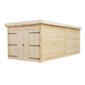 Habrita Garage bois Marron Bois massif 16.2m²