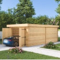 Habrita Garage bois Marron Bois massif 16.2m²