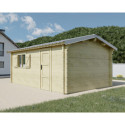 Habrita Garage bois Marron Bois massif 19.7m²
