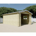 Habrita Garage bois Marron Bois massif 19.7m²