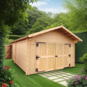 Habrita Garage bois Marron Bois massif 24.2m²