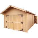 Habrita Garage bois Marron Bois massif 24.2m²