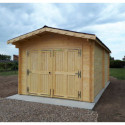 Habrita Garage bois Marron Bois massif 24.2m²