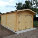 Habrita Garage bois Marron Bois massif 24.2m²