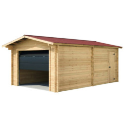 Habrita Garage bois Marron Bois massif 24.2m²