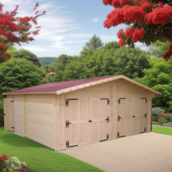 Habrita Garage bois Marron Bois massif 38.4m²