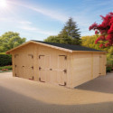 Habrita Garage bois Marron Bois massif 38.4m²