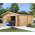 Habrita Garage bois Marron Bois massif 38.4m²