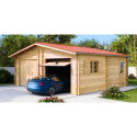 Habrita Garage bois Marron Bois massif 38.4m²