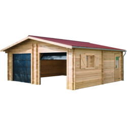 Habrita Garage bois Marron Bois massif 38.4m²