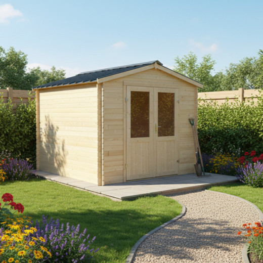Habrita Abris de jardin en bois Marron Bois massif 8.2m²