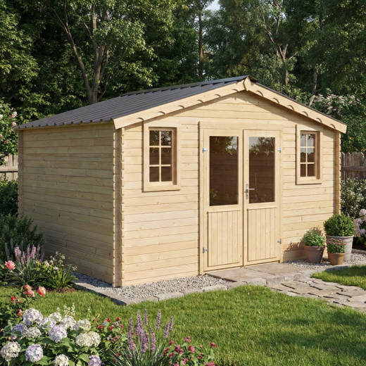 Habrita Abris de jardin en bois Marron Bois massif 11.04m²