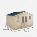Habrita Abris de jardin en bois Marron Bois massif 11.04m²