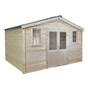 Habrita Abris de jardin en bois Marron Bois massif 14.90m²