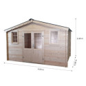 Habrita Abris de jardin en bois Marron Bois massif 14.90m²