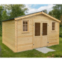 Habrita Abris de jardin en bois Marron Bois massif 14.90m²