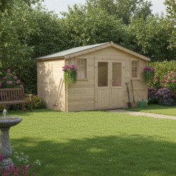 Habrita Abris de jardin en bois Marron Bois massif 18.8m²