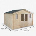 Habrita Abris de jardin en bois Marron Bois massif 18.8m²
