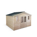 Habrita Abris de jardin en bois Marron Bois massif 18.8m²