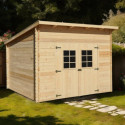Habrita Abris de jardin en bois Marron Bois massif 7.8m²