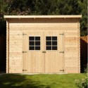 Habrita Abris de jardin en bois Marron Bois massif 7.8m²