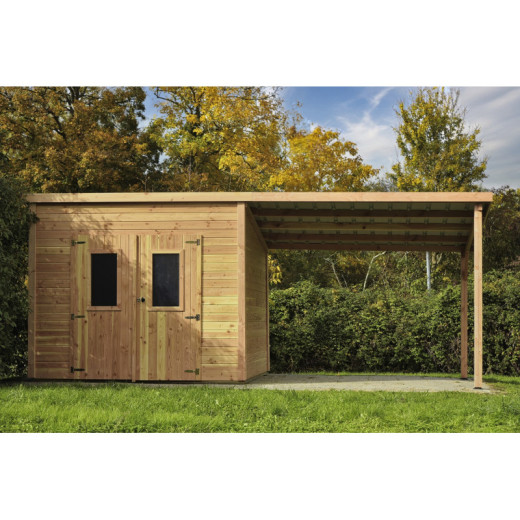 Habrita Abris de jardin en bois Marron Bois massif 18m²