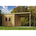 Habrita Abris de jardin en bois Marron Bois massif 18m²