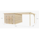 Habrita Abris de jardin en bois Marron Bois massif 18m²
