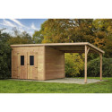 Habrita Abris de jardin en bois Marron Bois massif 18m²