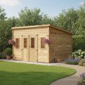 Habrita Abris de jardin en bois Marron Bois massif 10.64m²