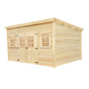 Habrita Abris de jardin en bois Marron Bois massif 10.64m²