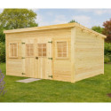 Habrita Abris de jardin en bois Marron Bois massif 10.64m²
