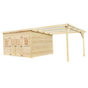 Habrita Abris de jardin en bois Marron Bois massif 21m²