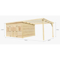 Habrita Abris de jardin en bois Marron Bois massif 21m²