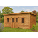 Habrita Abris de jardin en bois Marron Bois massif 14.44m²